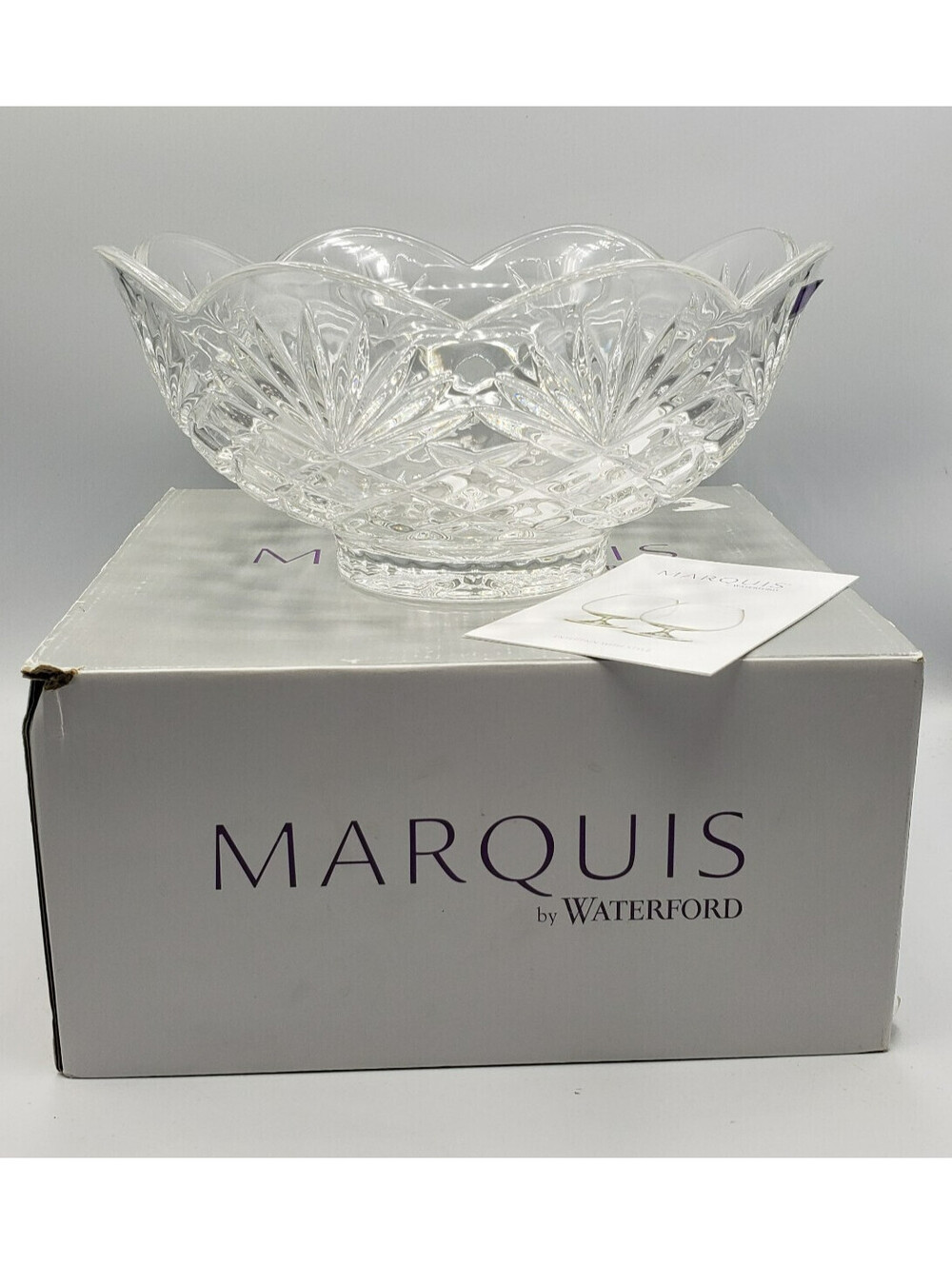 Waterford Marquis Lead Crystal Scallop Bowl 9.5" #40028138 New Open Box